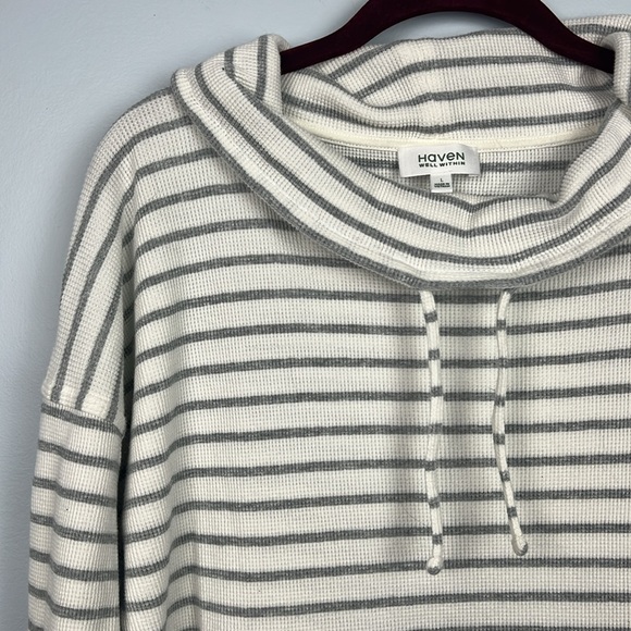 Haven Well Within striped waffle knit women’s long sleeve shirt size large - Picture 2 of 7